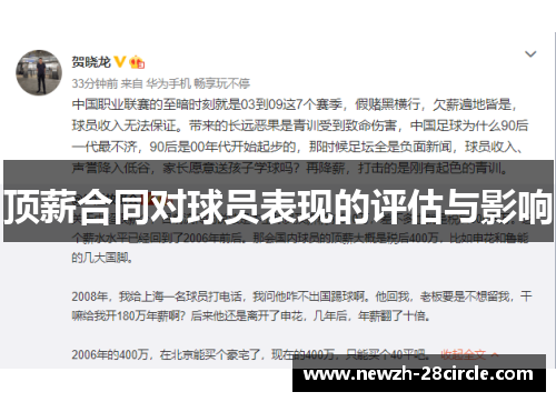 顶薪合同对球员表现的评估与影响 顶薪合同对球员表现的评估与影响